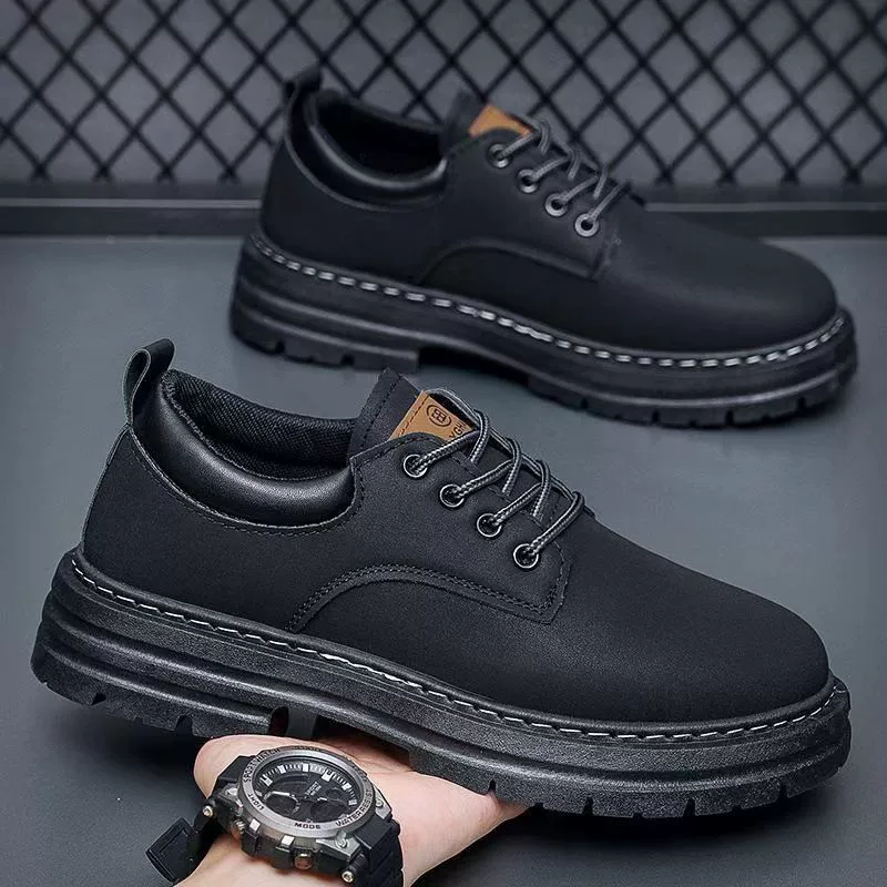New Wear-Resistant Low Top Short Boots Spring Summer Men's Retro British Martin Boots Trendy Thick Sole Casual