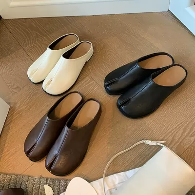 New Spring Women's 3cm Height Increase Split-Toe Mule Slippers Casual Fashion