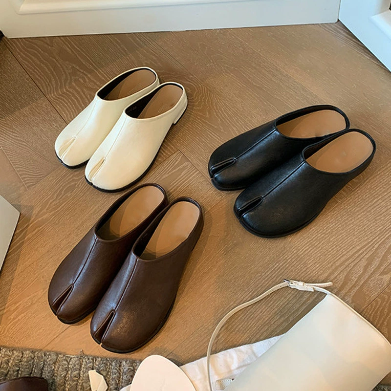 New Spring Women's 3cm Height Increase Split-Toe Mule Slippers Casual Fashion