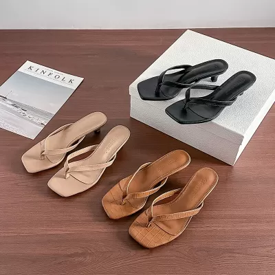 Summer Women's Thong Slippers High Heel Sandals Outdoor Casual Beach · YANYAN China shoe factory