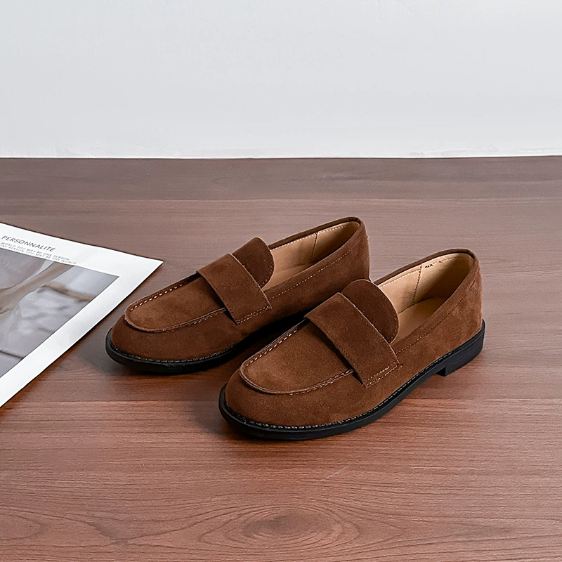 2026 Spring New Women's Loafers Flat Shoes British Style Faux Leather
