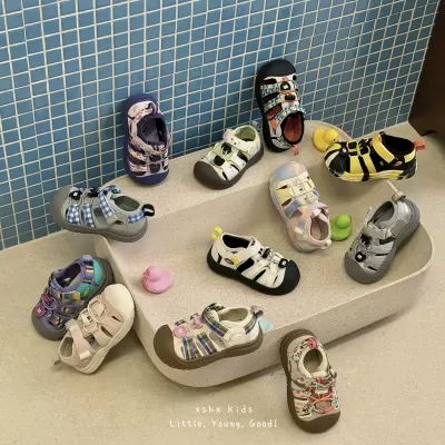 XSHX Kids Breathable Mesh Sandals with Toe Cap Anti-Slip Rubber Sole for Spring Summer · YANYAN China shoe factory
