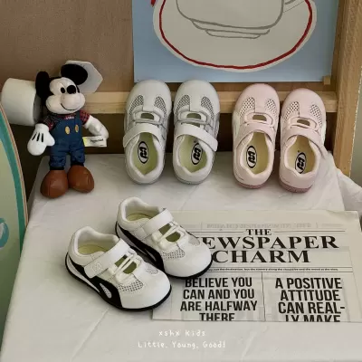 XSHX Kids Thin Sole Breathable Mesh Shoes with Velcro Anti-Slip Rubber Sole for Spring Summer · YANYAN China shoe factory