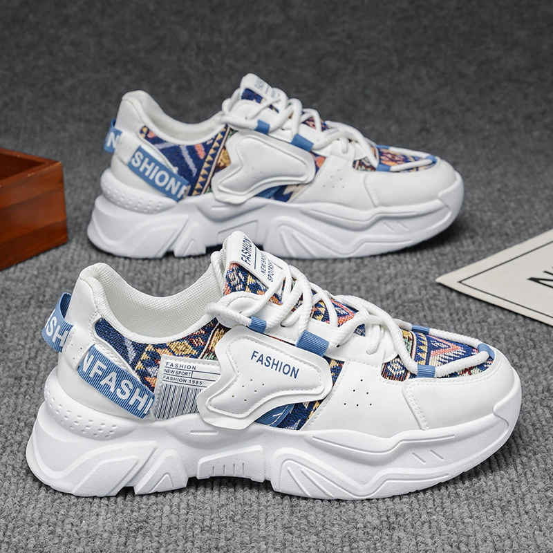 Men's 2026 Spring Casual Versatile Unique Dad Shoes Teenager Thick Sole Running Sports