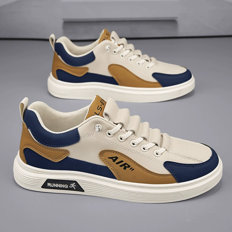 Board Shoes Men Summer Leather Breathable Sports Casual Teenager Korean White Shoes