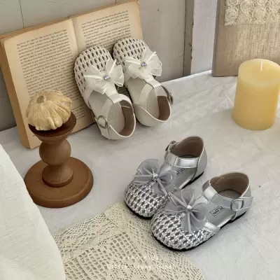 XSHX Girls Princess Sandals Hand-Woven with Anti-Slip Rubber Sole Wide Toe Box for Spring Summer · YANYAN China shoe factory