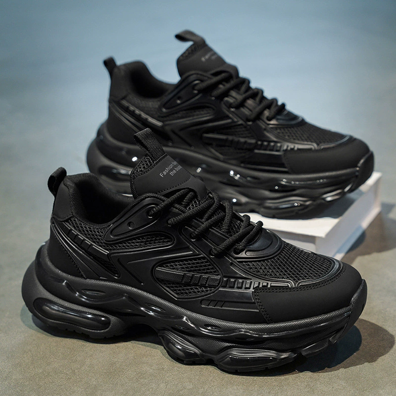 Tênis de Corrida Preto com Amortecedor de Ar Amortecimento Dad Sneakers - Inverno Masculino