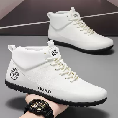 Chaussures Mi-Hautes Décontractées pour Homme Automne Hiver, Enfiler Résistantes à l'Usure, Chaussures en Cuir Mode · YANYAN China shoe factory