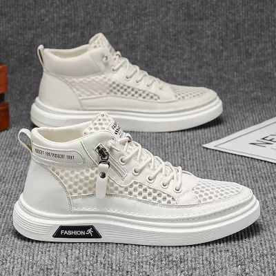 Chaussures de sport montantes respirantes en mesh antidérapantes pour homme printemps, décontractées · YANYAN China shoe factory