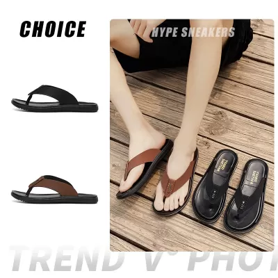 Men's Sandals 2026 Flip Flops Soft Sole Non-slip Leather, Outdoor Beach Shoes, Durable · YANYAN China shoe factory