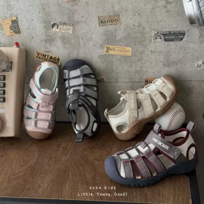 XSHX Kinder atmungsaktive Mesh-Sandalen mit Zehenkappe, rutschfeste Gummisohle für Frühling/Sommer · YANYAN China shoe factory