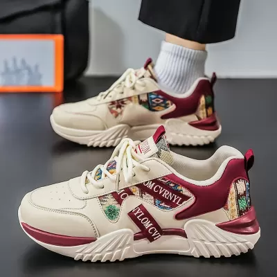 Men's 2026 Spring Breathable Casual Sports Shoes Thick Sole Student Height Increase Dad Anti-Slip · YANYAN China shoe factory