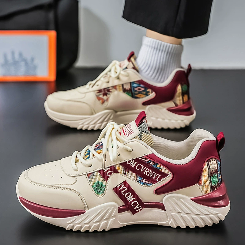 Men's 2026 Spring Breathable Casual Sports Shoes Thick Sole Student Height Increase Dad Anti-Slip