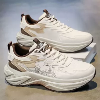 Men's 2026 Spring Leather Waterproof Thick Sole Casual Skate Shoes for Students · YANYAN China shoe factory