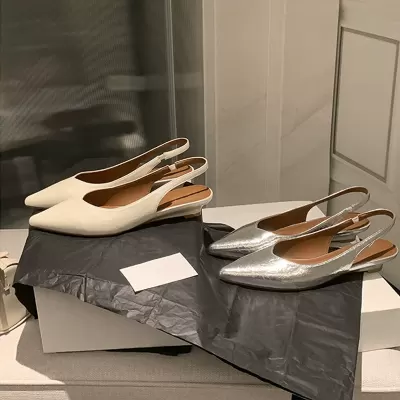 Summer New Women's 3.5cm Wedge Heel Pointed Toe Office Backless Sandals · YANYAN China shoe factory