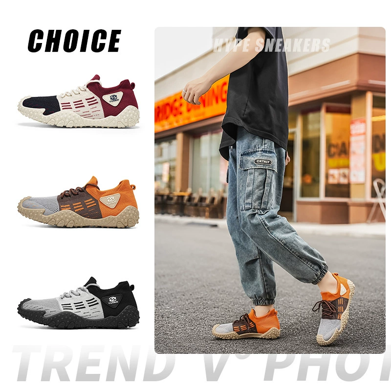Men's Shoes Spring Summer New, Breathable Casual Sports Shoes, Low-top Comfort Knitted