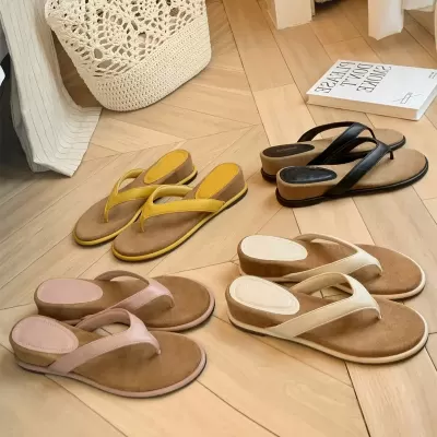 2026 Summer Women's 4.5cm Height Increase Thong Wedge Sandals Outdoor · YANYAN China shoe factory