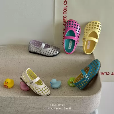 XSHX Sandálias Recortadas em Mosaico Infantis com Velcro e Sola Antiderrapante de Borracha para Primavera/Verão · YANYAN China shoe factory