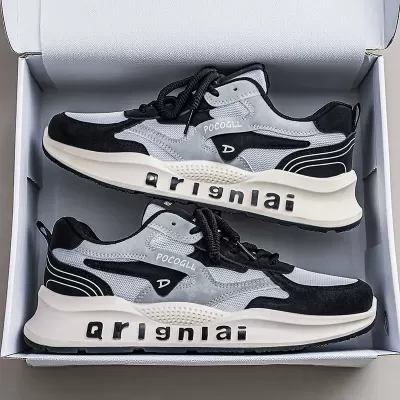 Men's 2026 Spring Chinese Trendy Versatile Teenager Casual Sports Shoes Mesh Breathable Height Increase Dad · YANYAN China shoe factory