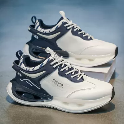 Men's Spring 2026 Air Cushion Shock Absorbing High Top Basketball Shoes Thick Sole Sneakers Model 2032