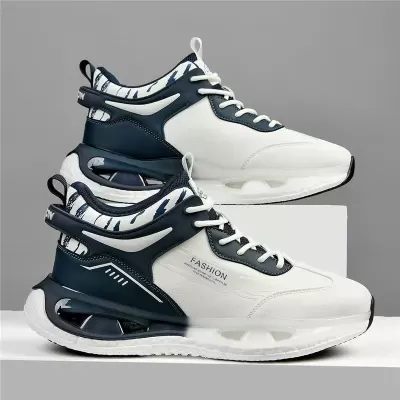 Men's Spring 2026 Air Cushion Shock Absorbing High Top Basketball Shoes Thick Sole Sneakers Model 2033