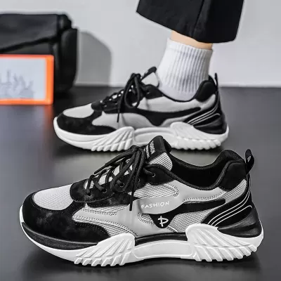 Spring New Lightweight Versatile Mesh Breathable Sports Casual Shoes Thick Sole Height Increase Dad Men · YANYAN China shoe factory