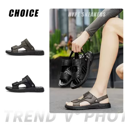 Men's Sandals Breathable Summer Casual, Thick Sole 2-in-1 Slippers, Latex Beach Shoes 2026 New · YANYAN China shoe factory