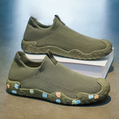 2026 Spring Men's Breathable Casual Knit Mesh Shoes Slip-On Anti-Slip Sports Trendy · YANYAN China shoe factory