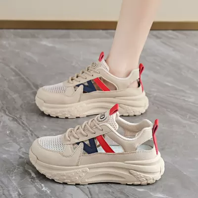 Women's Hollow Chunky Sneakers 2026 Summer, Mesh Breathable Student Sandals Casual · YANYAN China shoe factory
