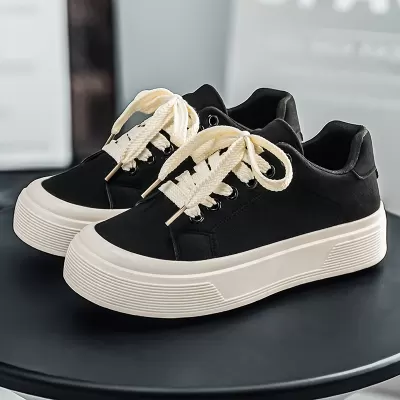 Men's Summer 2026 Breathable Casual Board Shoes Thick Sole Heightening Black Fashion Sneakers Model 2037 · YANYAN China shoe factory