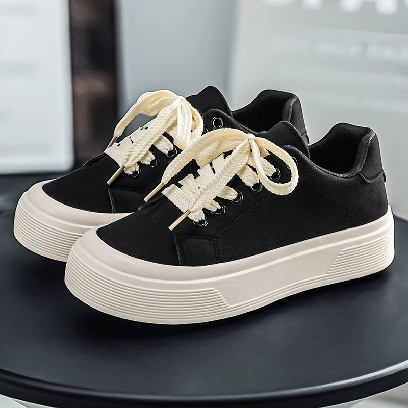 Chaussures bateau homme été 2026 respirantes semelle ép épaisse surélevées noires mode sneakers modèle 2037