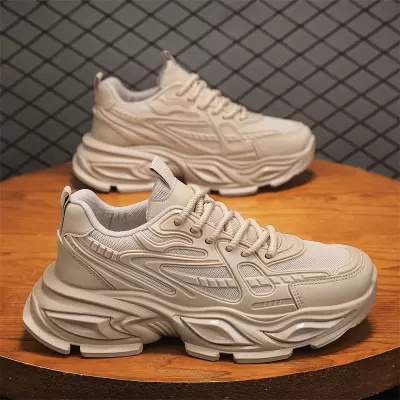 Men's Summer Breathable Mesh Running Shoes Thick Sole Casual Sneakers 2026