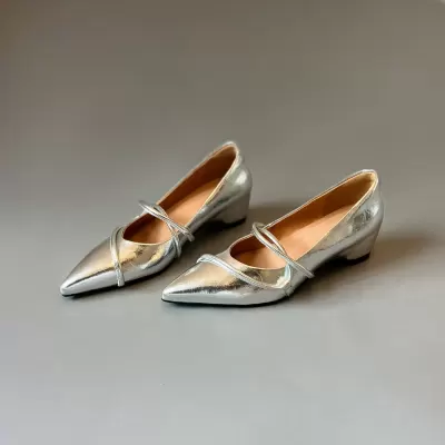 Women's 5cm Height Increase Pointed Toe Flats Cross Tie Wedge Office Shoes · YANYAN China shoe factory