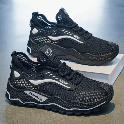 Men's Summer Breathable Mesh Running Shoes 2026 Soft Sole Anti-Slip Sports · YANYAN China shoe factory