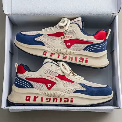 Tênis Masculino Primavera Respirável Mesh Casual Antiderrapante Sola Grossa Dad Sneakers · YANYAN China shoe factory