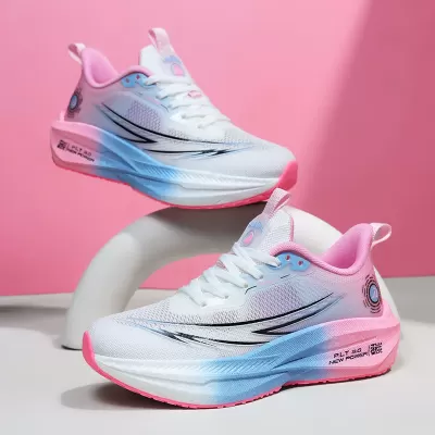 Summer Mesh Carbon Plate Running Shoes Women for PE Exam Track Training · YANYAN China shoe factory