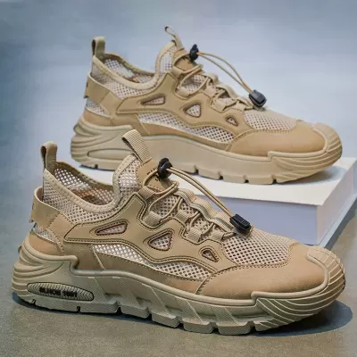 Men's Summer 2026 Breathable Mesh Shoes Thin Mesh Lace Up Student Casual Sneakers Model 2044 · YANYAN China shoe factory