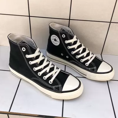 1970s Retro Board Shoes Korean Style Summer Breathable High Top Canvas Unisex · YANYAN China shoe factory