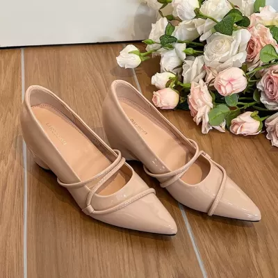 9cm Height Increase French Ballet Mary Jane Women's Office Pointed Wedge · YANYAN China shoe factory
