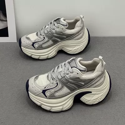 Women's Chunky Sneakers 2026 Spring, Platform Thick Sole Height Increase Mesh · YANYAN China shoe factory