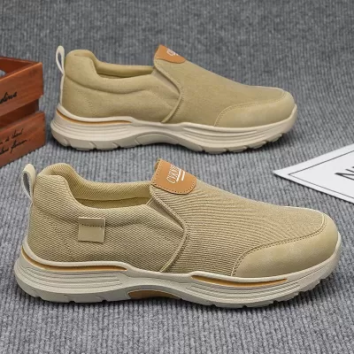 Men's Summer Canvas Slip-On Breathable Lightweight Walking Shoes Thick Sole Casual · YANYAN China shoe factory