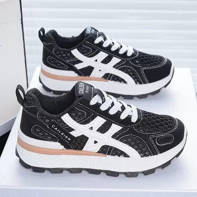 Women's Chunky Sneakers 2026 Summer Breathable Mesh Height Increase Casual Sports Shoes · YANYAN China shoe factory