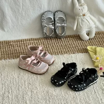 XSHX Perfect Finale Girls Ballet Functional Shoes Spring Summer Breathable Mesh Ribbon Cross French Anti-Slip Rubber · YANYAN China shoe factory