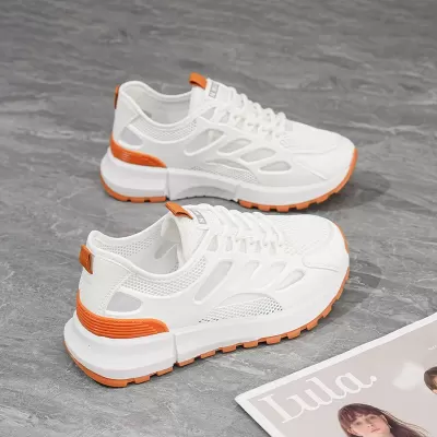 Women's Summer Mesh White Sneakers Thick Sole Height Increase Casual Dad Shoes · YANYAN China shoe factory