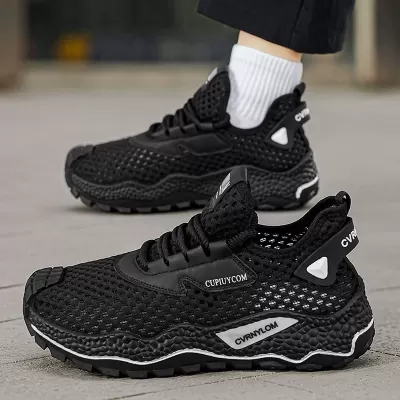 Men's Mesh Breathable Summer Lightweight Running Shoes Anti-Odor Hollow Casual Dad Sneakers · YANYAN China shoe factory