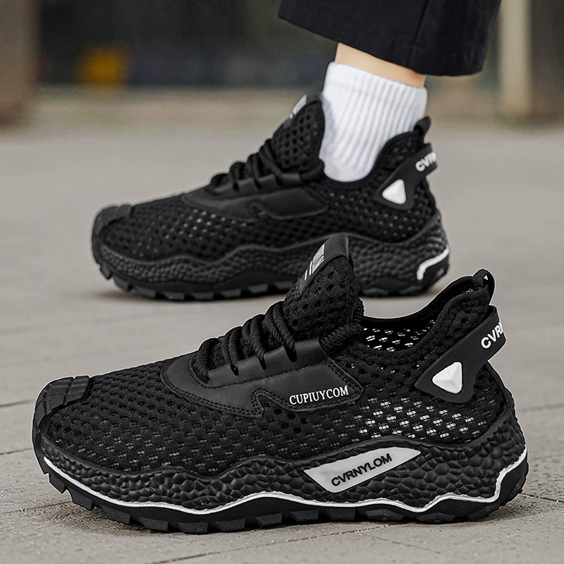 Men's Mesh Breathable Summer Lightweight Running Shoes Anti-Odor Hollow Casual Dad Sneakers