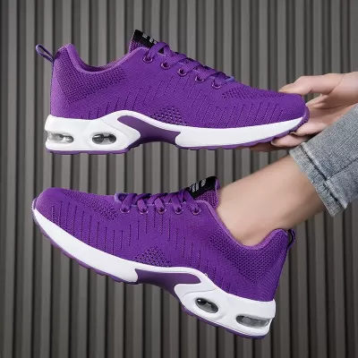 Export Hollow Flyknit Air Cushion Women's Casual Shoes Black Breathable Size 44 · YANYAN China shoe factory