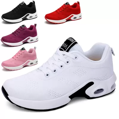 Export Outdoor Women's Running Shoes Flyknit Air Cushion Breathable Casual · YANYAN China shoe factory