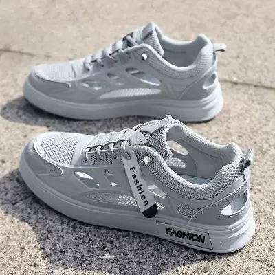 Men's Summer White Hollow Breathable Casual Board Shoes Water Shoes Student Sandals Model 2065