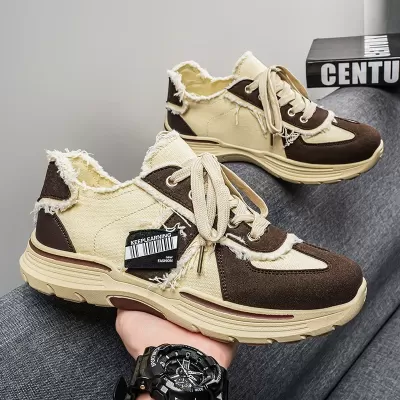 2026 Summer New Fashion Canvas Shoes Men Casual Board Shoes Student Retro Thick Sole Heightening · YANYAN China shoe factory